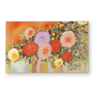 Colorful Abstract Flowers Door Mat - Indoor Outdoor Home Decor