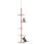 Arbre à chat à hauteur réglable de 102 po du sol au plafond, tour pour chat à 5 niveaux avec poteaux à griffer, hamac, beige