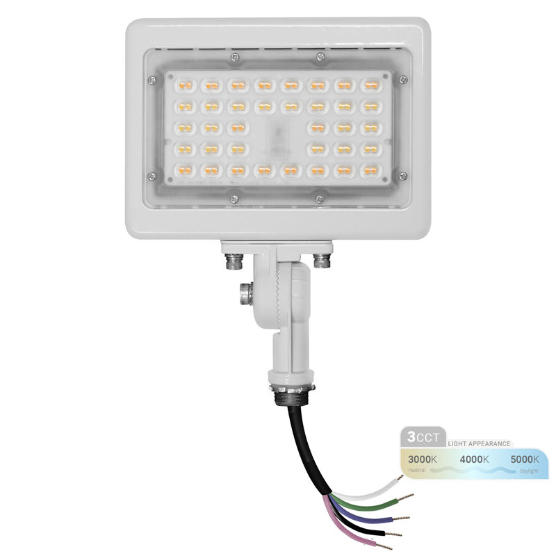 LED Flood Light 30W 4200 Lumens Outdoor Adjustable Knuckle Mount Security Light  3CCT, Satin