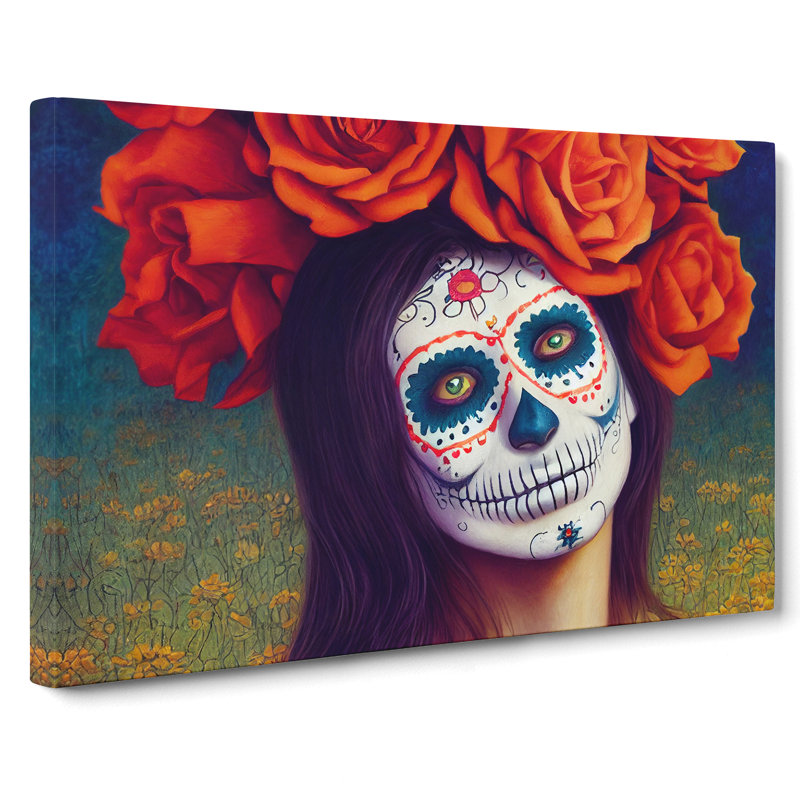 Sugar Skull Woman Vol.2 - Wrapped Canvas