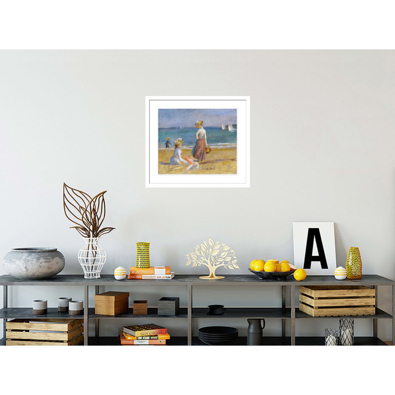 «Chiffres sur la plage» par Pierre-Auguste Renoir - Impression giclée encadrée, H 23,5 po x l 26,94 po