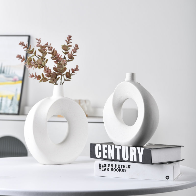Handmade Ceramic / Porcelain Table Vase, White
