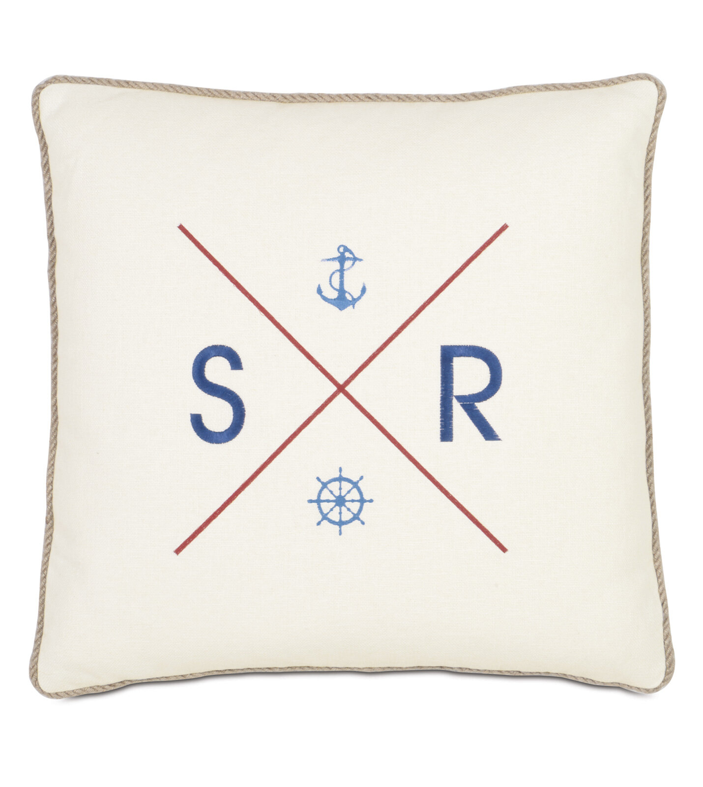 Hampton Bay Sailing Midnight Outdoor Square Throw Pillow