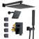 Rainfall Symphony 4-Funtion 12inch Dual Shower Head Shower System with Handheld and Body Jets