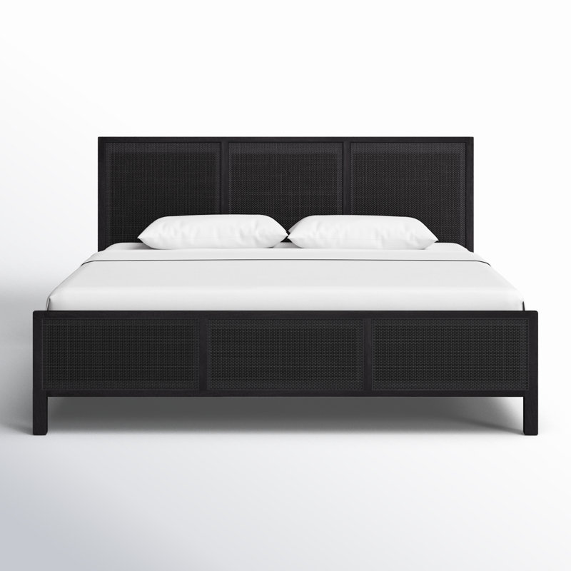 Sydney Bed, King, Black Wash W/ Black Cane