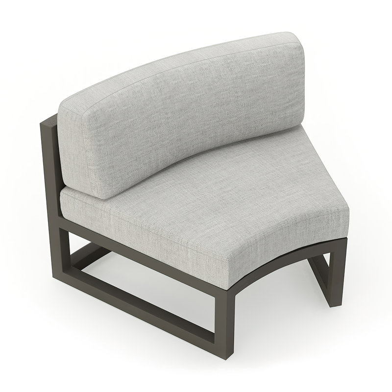 Avion Curve Seat - Black, Cast Silver Sunbrella®, Slate