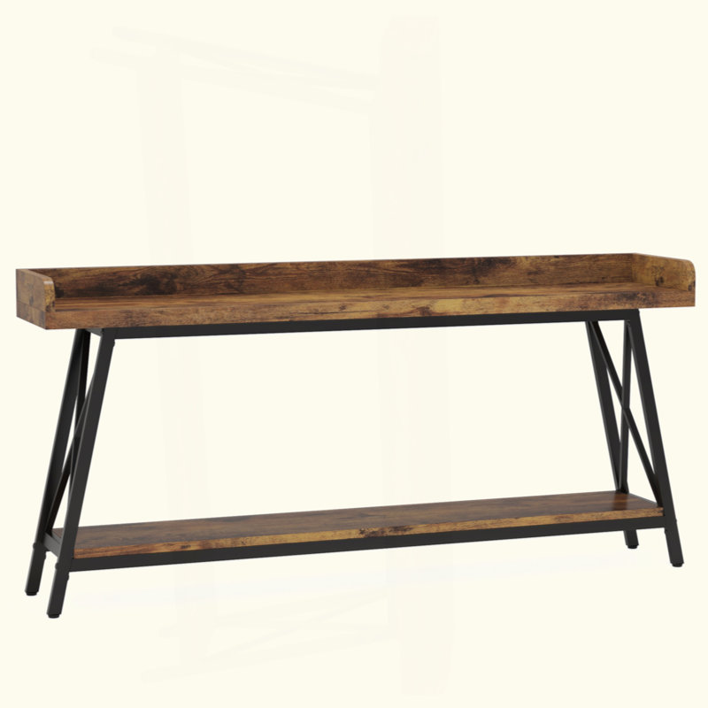 70.9" Extra Long Industrial Console Table, Rustic Brown