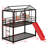 Metal House Bunk Bed With Slide-1972164774