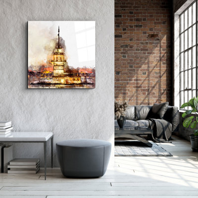 Stunning Decorative Tempered Glass Painting, 23.6 x 23.6 inches | 100% Tempered Glass, Thickness: 0.16 inches | UV Printing for Vibrant Colors | Perfect Wall Art for Home or Office Decor, Modern and Elegant Design