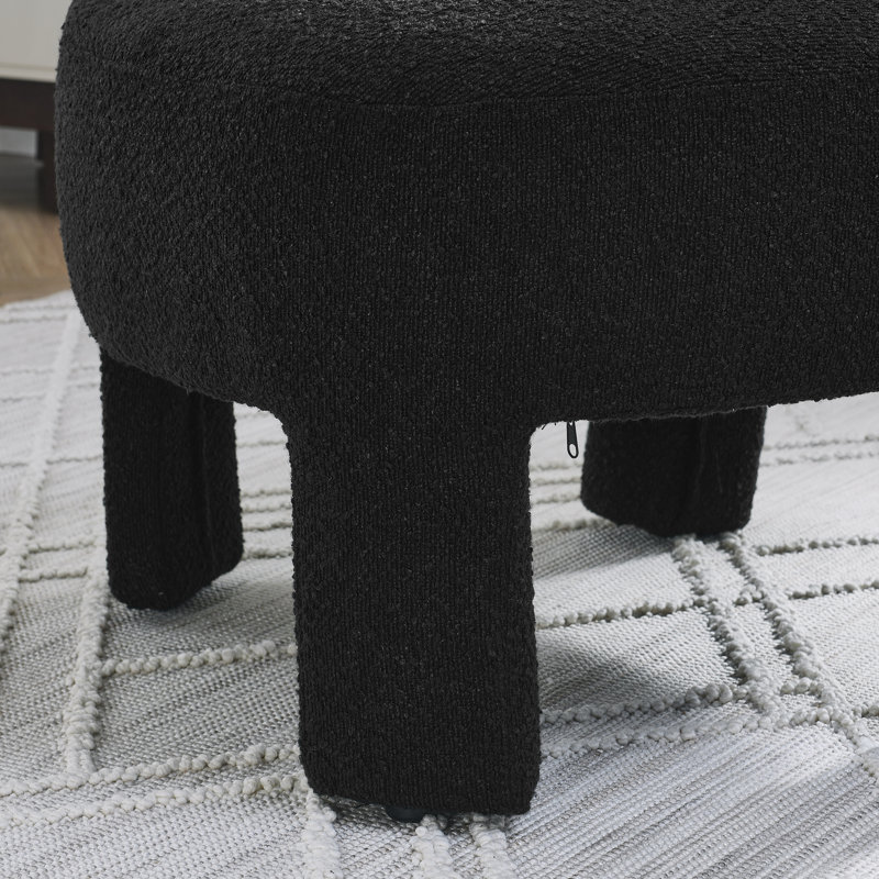 Chaise d'appoint rembourrée Leif, Tissu noir