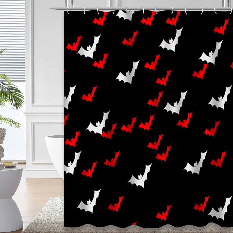 Rideau de douche «Happy Halloween Art» avec 12 crochets, L 72 po x l 78 po