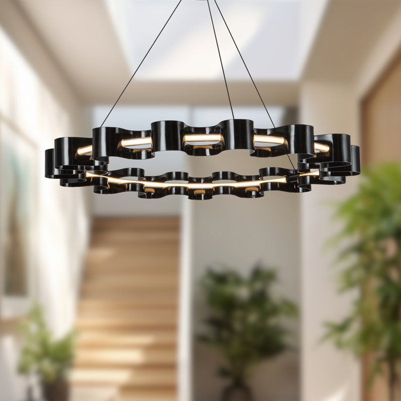 Nami 1 - Light LED Chandelier, Glossy Black