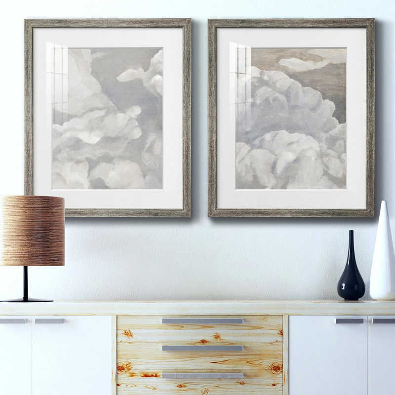 Scattered Sky I - ensemble de 2 reproductions d'art sur toile encadrées
