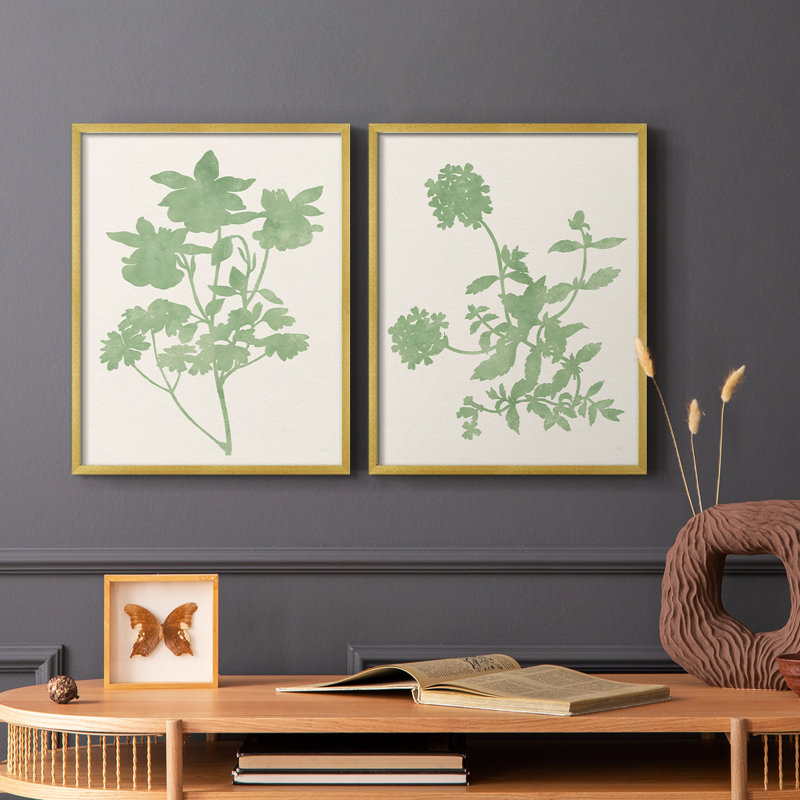 Impression encadrée Vintage Garden I-Premium - prête à être accrochée - aucun clou requis - aucun clou requis, Doré