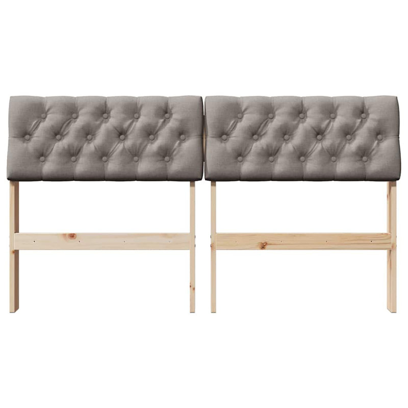 Solid Wood Headboard, Taupe, Brown, EU Double - 135 x 200 cm