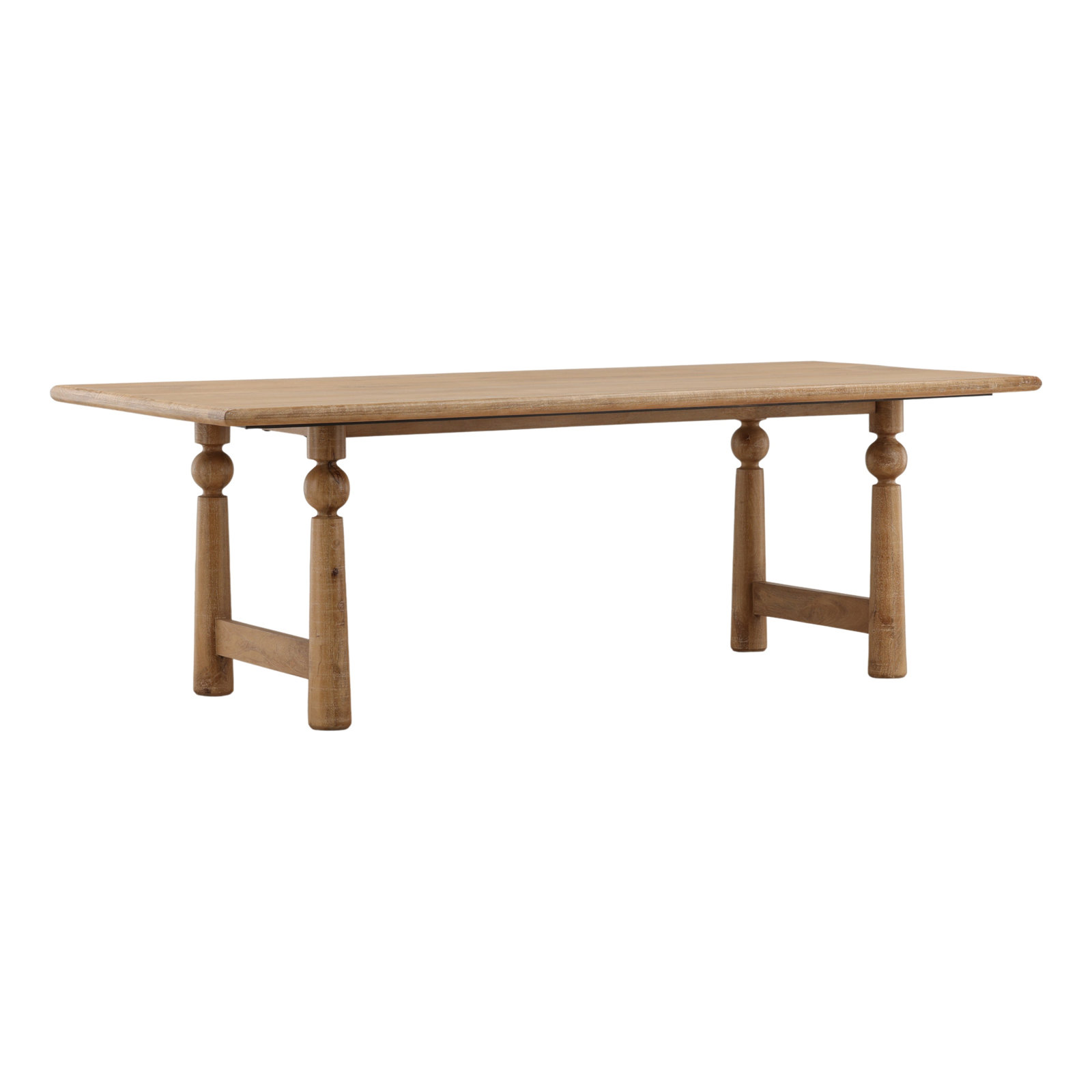 Lyra 90" Mango Dining Table, Light Natural