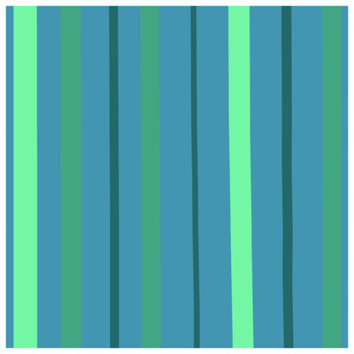 Green Blue Stripes Bath Mat