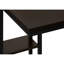 Table de salon et de chambre à coucher, plateau en stratifié brun, base en métal noir, style moderne, facile à assembler, table d'appoint requise pour l'assemblage de la chambre à coucher, plateau de table foncé, construction, design contemporain,
