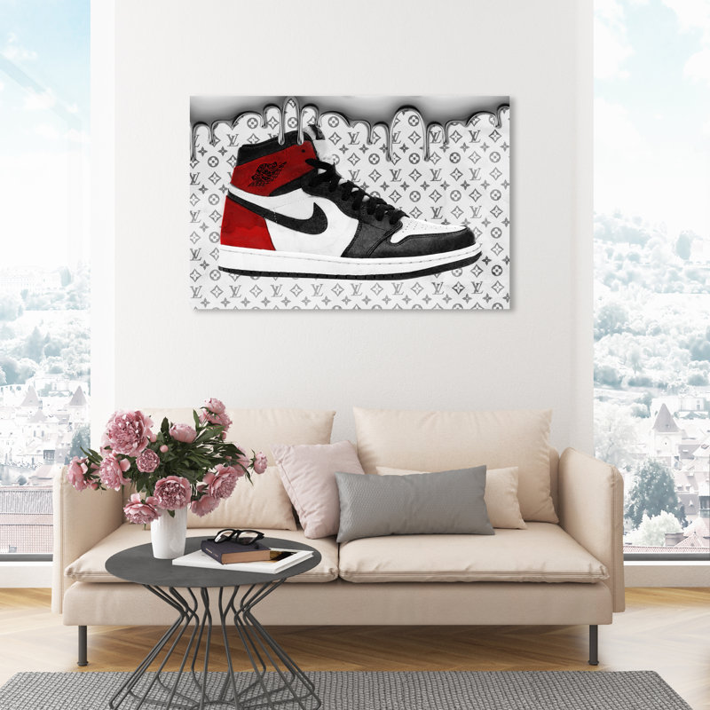 " Dripping In Silver Sneakers ", Wrapped Canvas, 30'' H x 45'' W x 1.5'' D