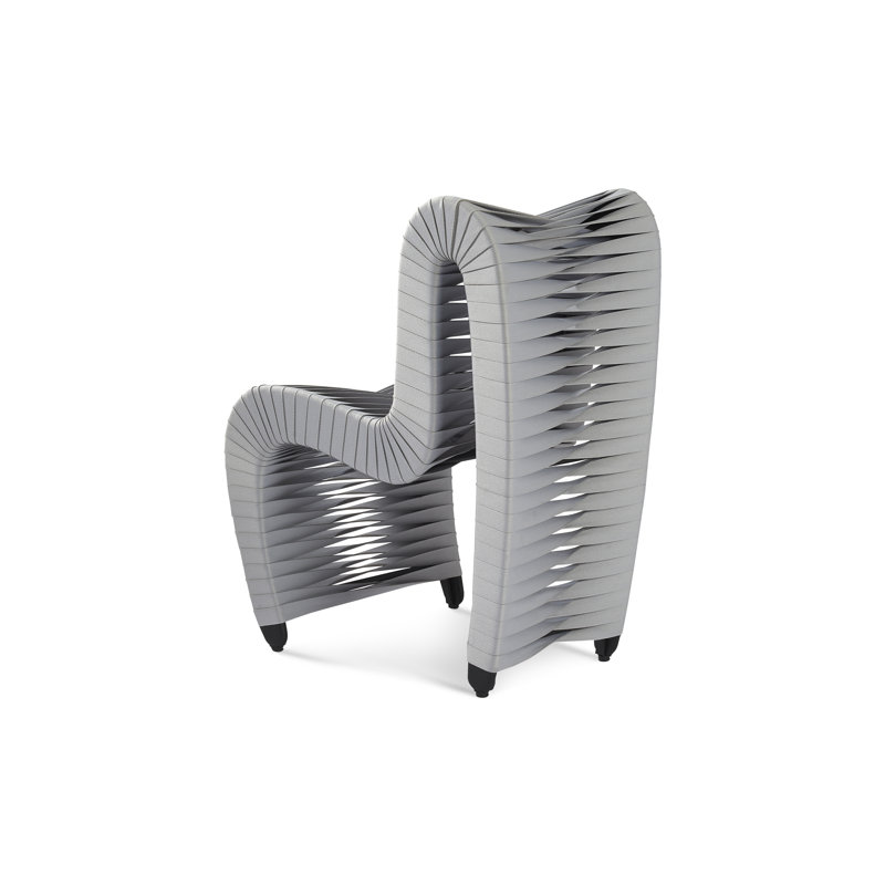 Seat Belt Cotton Upholstered Side Chair, Gray