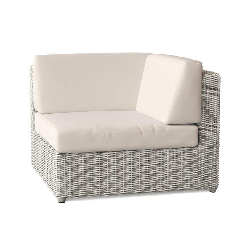 Sag Harbor Outdoor Corner Wedge Lounge Chair, Sag Harbor Classic White, Sharkskin