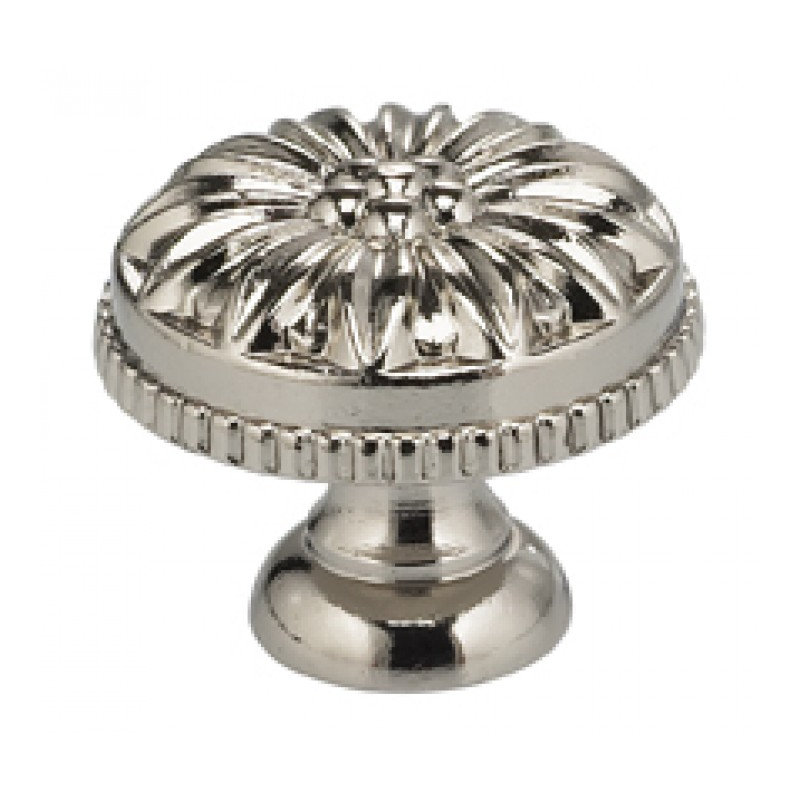 Poignée champignon classique de 1 3/8 po de diamètre Classic & Modern, H 1 po x l 1 po x P 0,88 po, Nickel poli plaqué