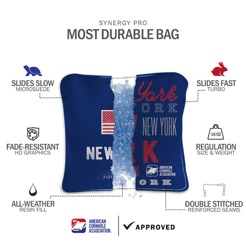 New York Football - sacs rétro Gameday Synergy Pro Cornhole, Bleu