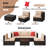 7-Piece Outdoor Rattan Patio Set with Fire Pit Table-1984928289