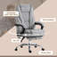 Fauteuil de massage à 6 points de vibration, fauteuil d'ordinateur inclinable chauffant, fauteuil de bureau pivotant à hauteur réglable et repose-pieds-133340549
