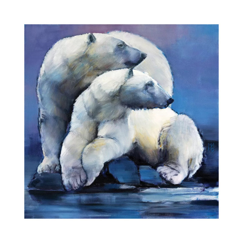 Moon Bears, 2016 by Mark Adlington - Print on Canvas, 30.48 cm H x 30.48 cm W, Wrapped Canvas