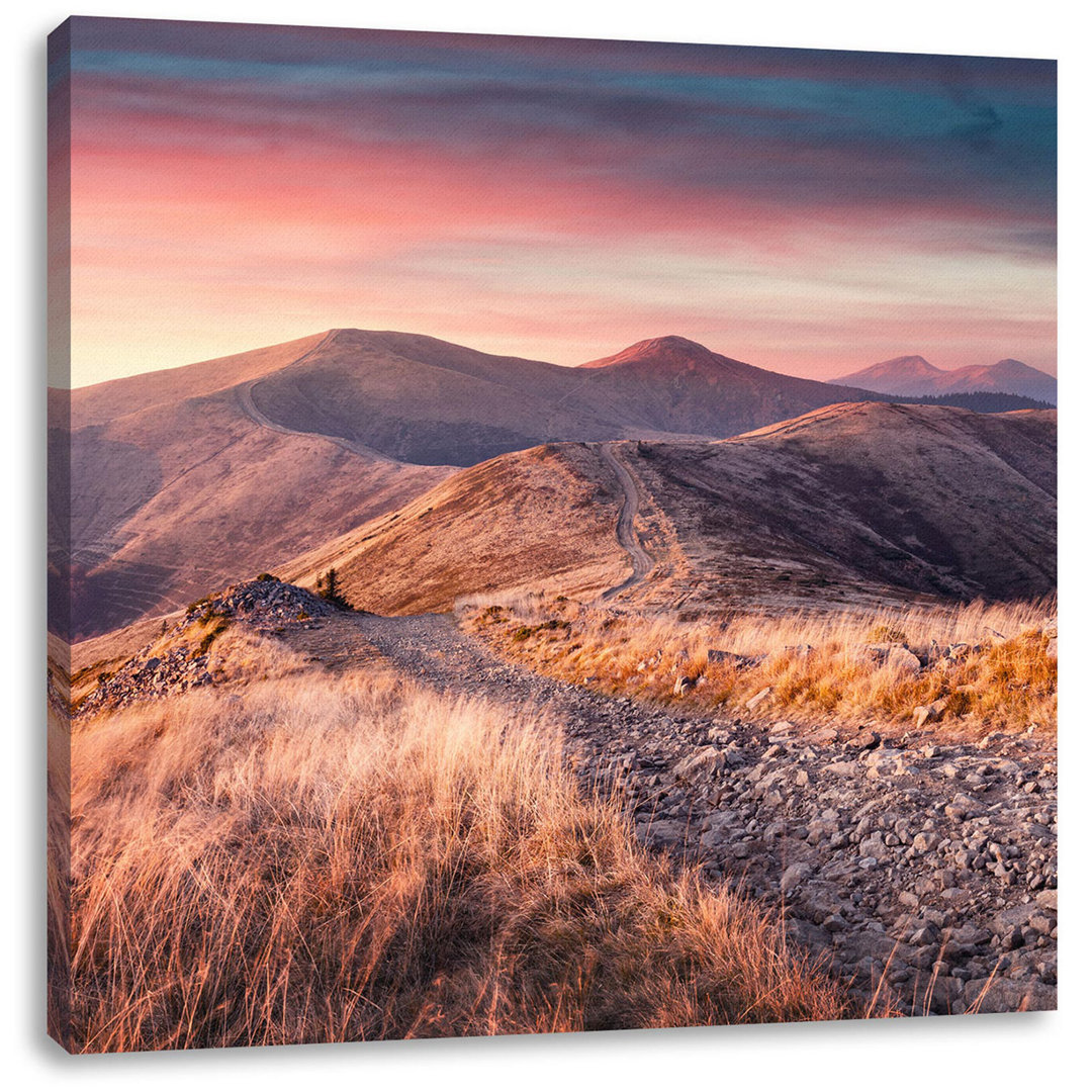 Leinwandbild Steinlandschaft bei Sonnenuntergang