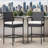  Outdoor Wicker Bar Stools Set Of 2 Patio Wicker Counter Stools With Armrest And Backrest Outdoor Bar Height Chairs