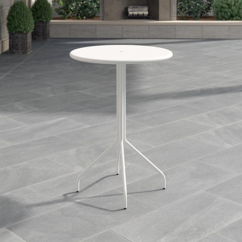 Hot Mesh Outdoor Round Bar Table, Off White