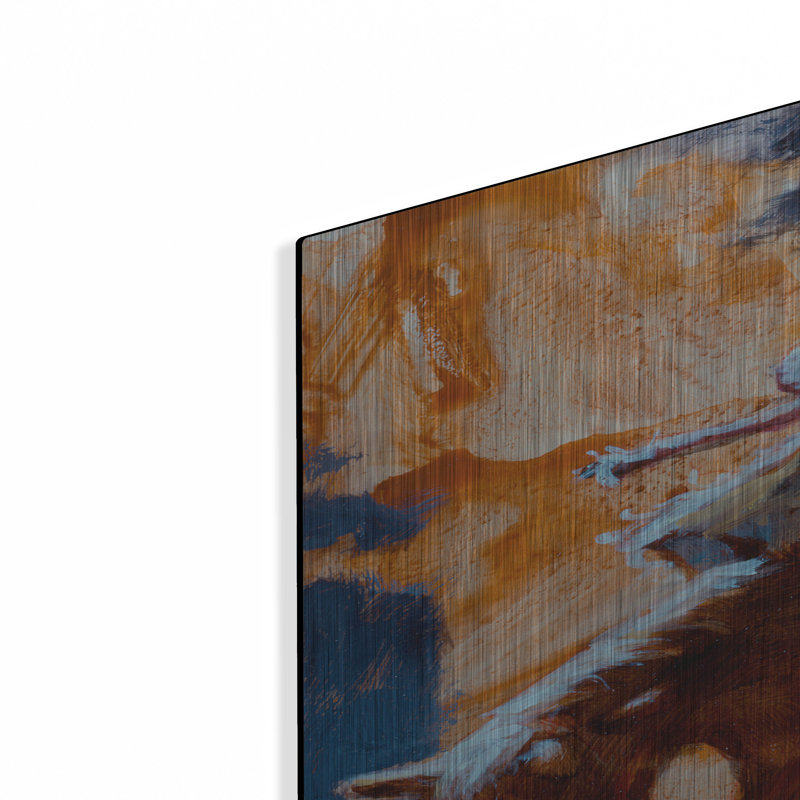 "Up In Back" par J.E. Knauf sur métal, H 36 po x l 24 po