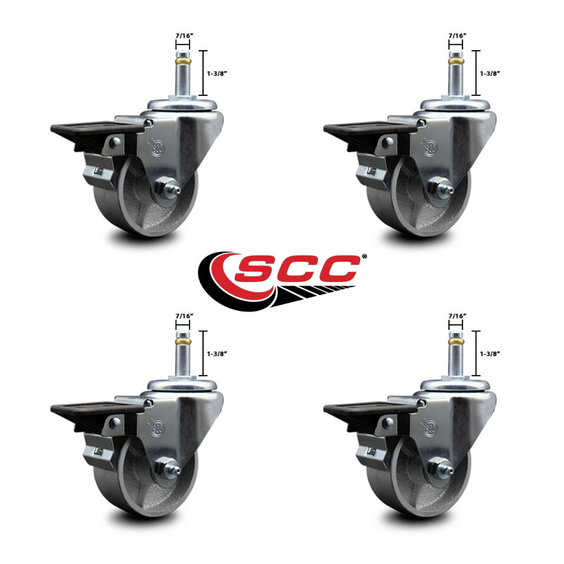 Roulettes semi-pivotantes en acier