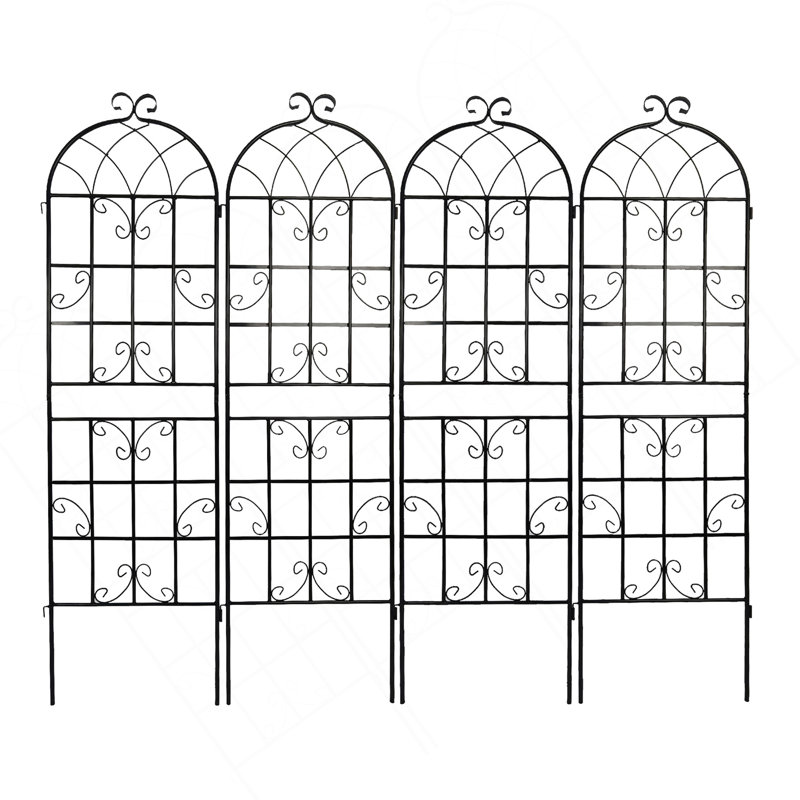 Paquet de 4 treillis de jardin en métal 71 po x 19,7 po antirouille pour plantes grimpantes
