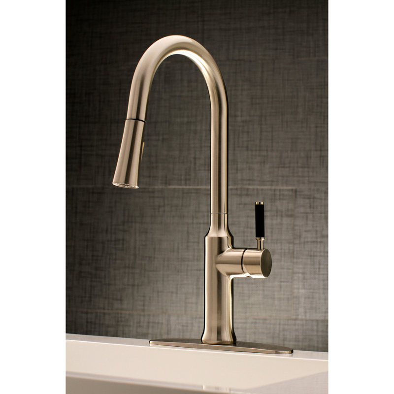 Kingston Brass Kaiser Single-Handle Pull-Down Kitchen Faucet, Brushed Nickel