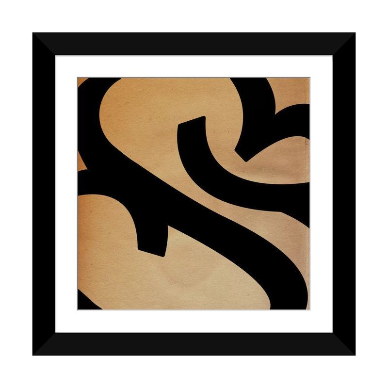 Albree Modern Seal Emblem, impression sur toile, H 16 po x l 16 po x P 1 po, Papier avec cadre noir, Blanc