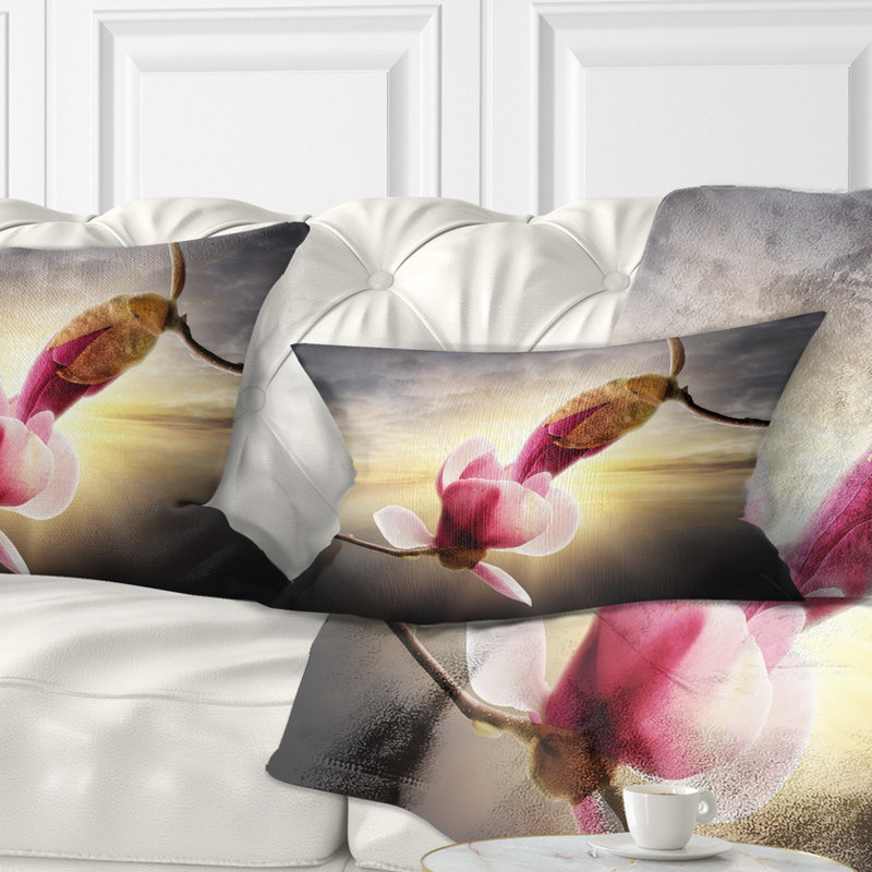 Beautiful Magnolia Flowers - Floral Printed Throw Pillow