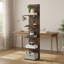 Étagère flottante murale à 5 niveaux, grain de bois, rangement moderne pour le salon, la chambre à coucher, la salle de bain, brun rustique
