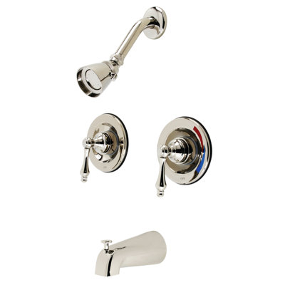 Robinet de baignoire et douche à double poignée à pression équilibrée Kingston Brass Vintage