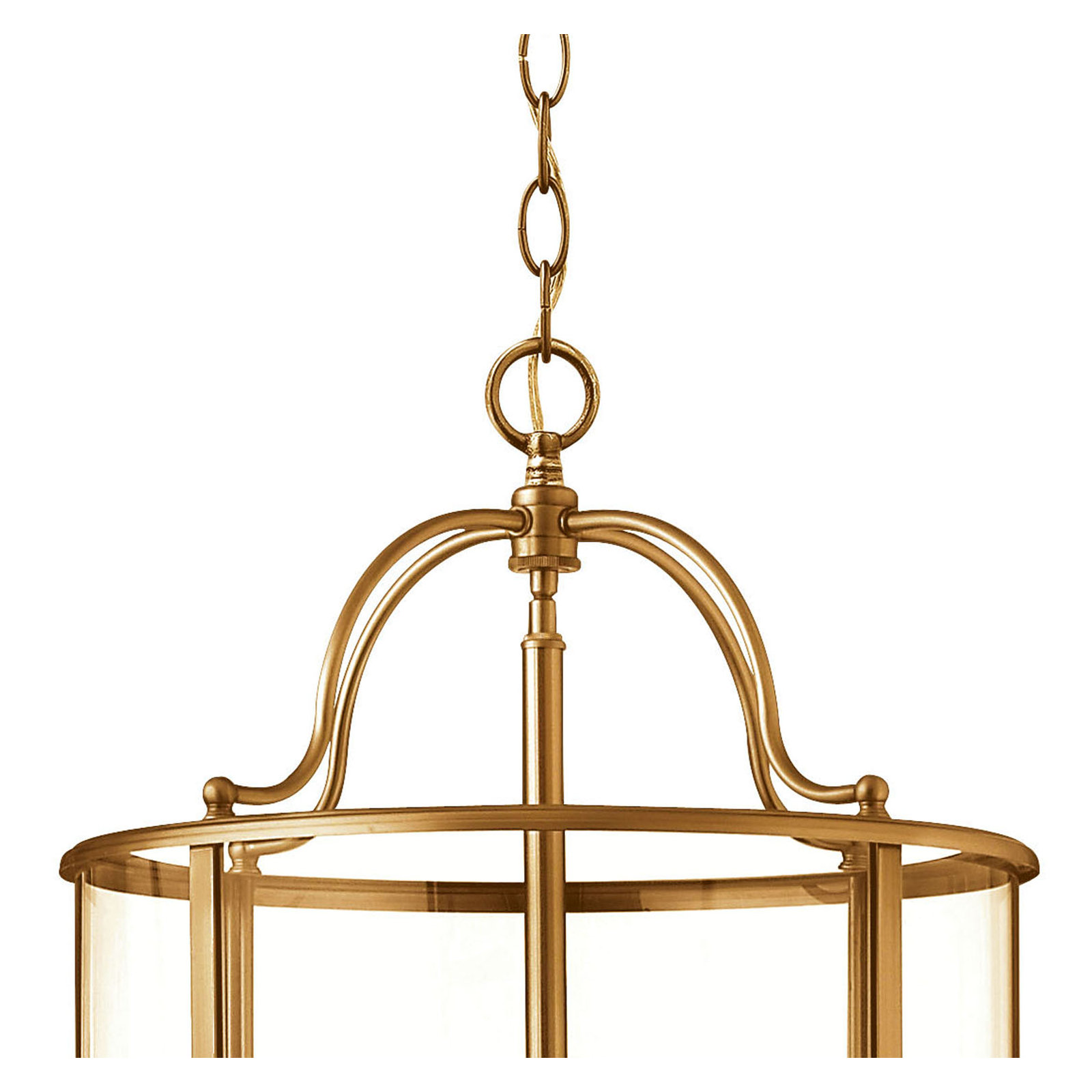 Tide 6 - Light Steel Dimmable Lantern Chandelier, Heirloom Brass