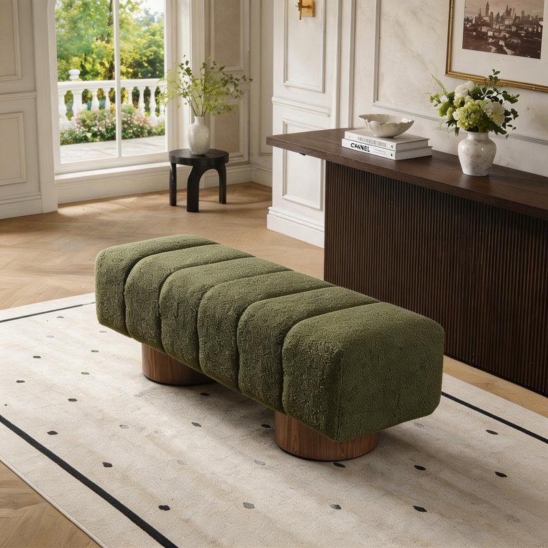 Banc de salle à manger rembourré, Vert