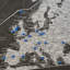 «World Push Pin Travel Destination Map» (Winkel Tripel) - impression sur toile tendue-459319411