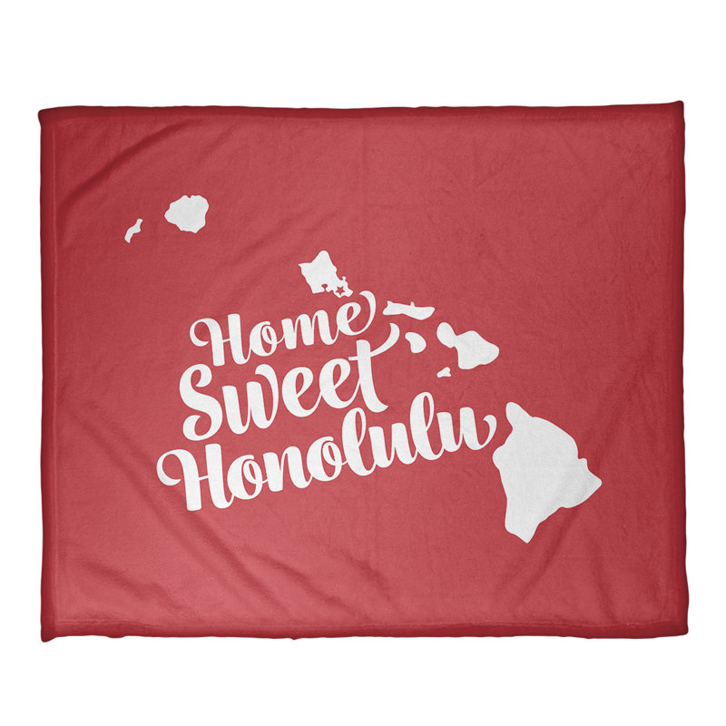 Jeté polaire honolulu hawaii, l 32,5 po x L 42,5 po, Rouge