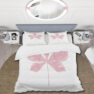 Pink/White Microfiber Duvet Cover Set