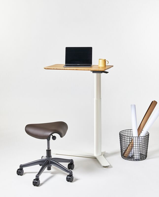 Float Mini Desk, Bamboo/Cloud White
