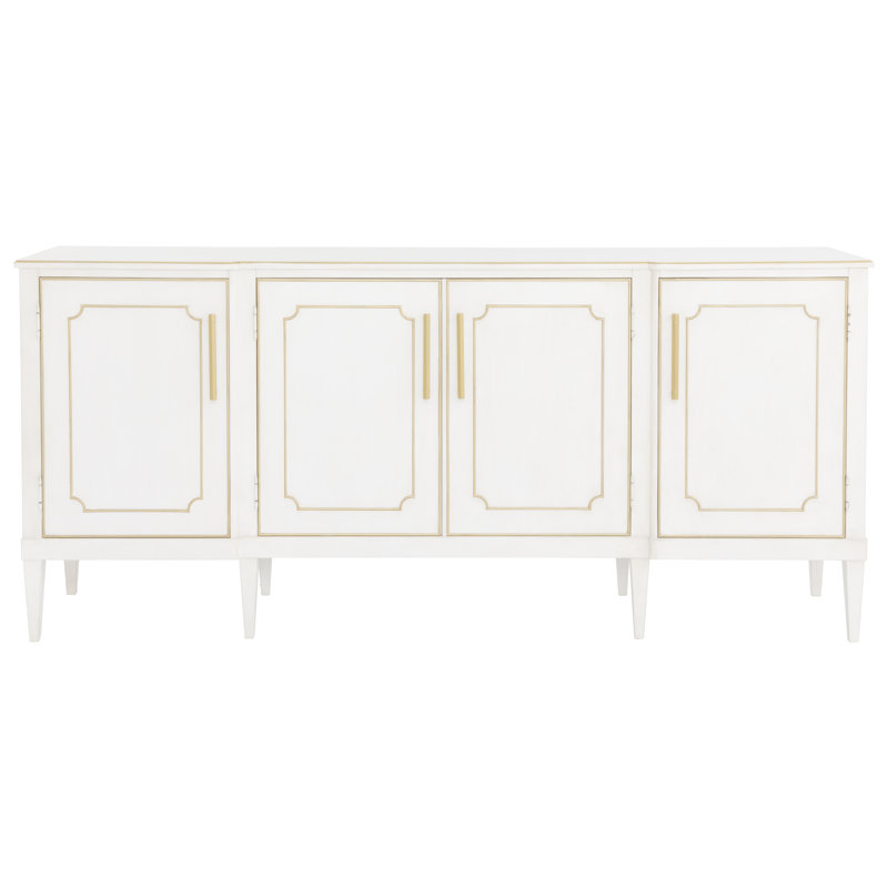 Camille 79.5" Credenza, Linen/Antique Gold