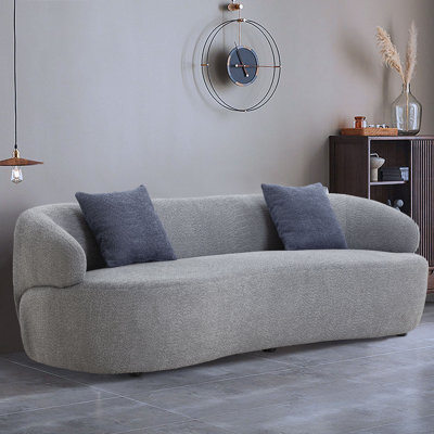 Curved Sofa, 3 Seat Cloud couch sofa Fabric Couch for Living Room