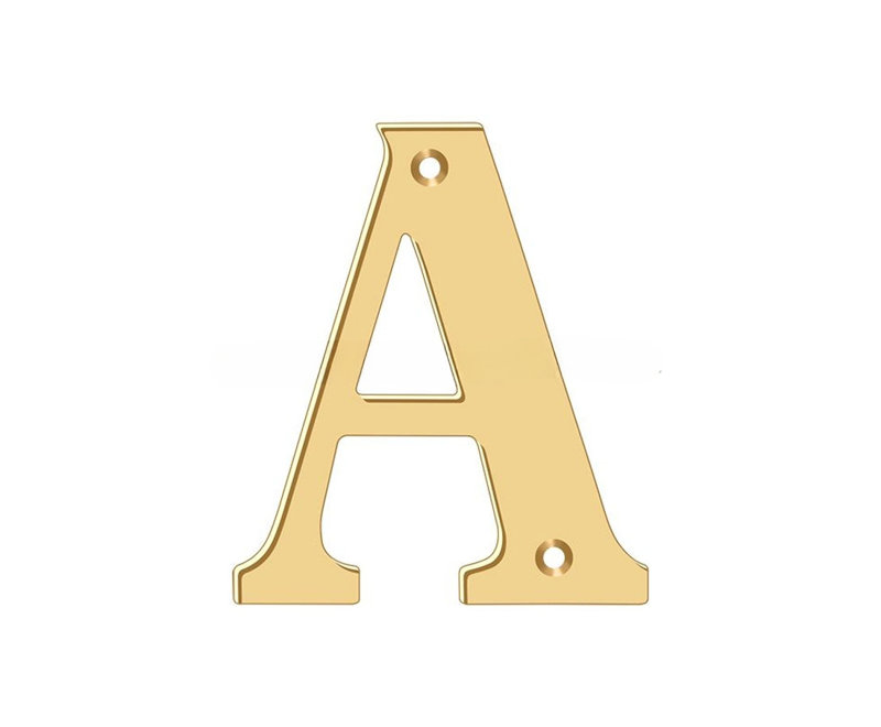 Deltana RL4A-CR003, lettre A résidentielle de 4 po; finition laiton à vie, Laiton à vie, A